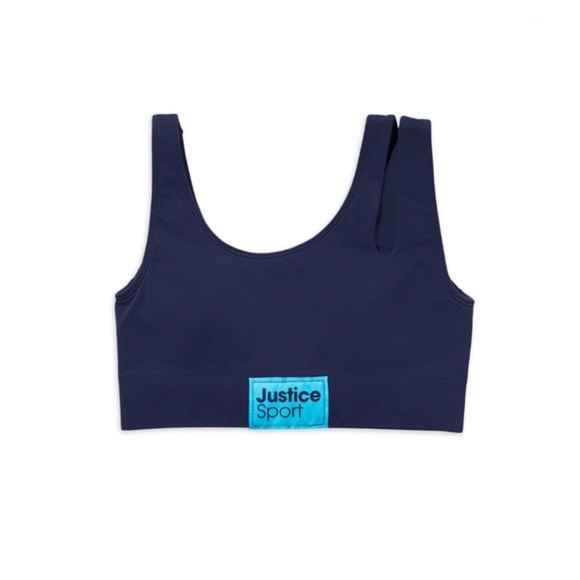 Justice Girls 2pack‎ blue & black Spandex graphic prints Cutout Bra size 30 new - Picture 9 of 12